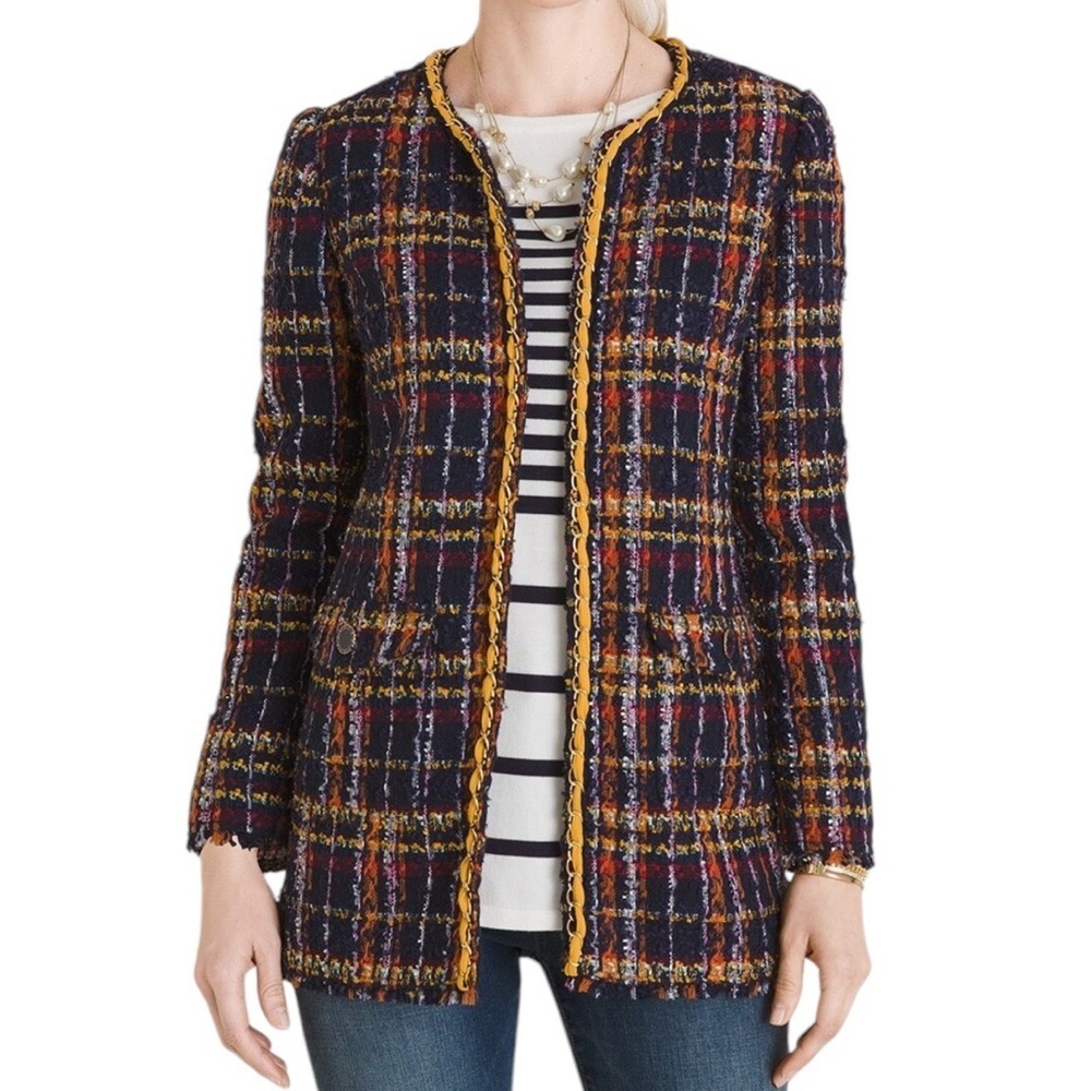 Chicos Multi Colored Tweed Blazer